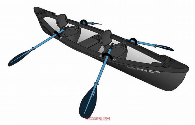 皮划艇划船SU模型 1