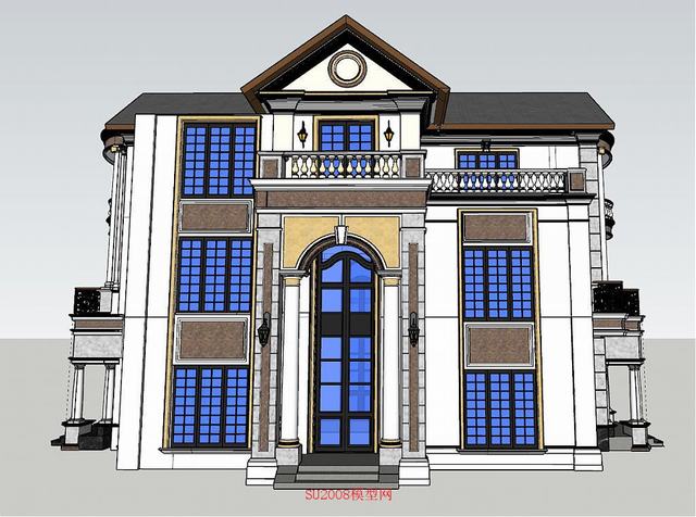 欧式独栋别墅的SU模型 1
