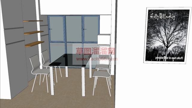 样板间简约装SU模型 3