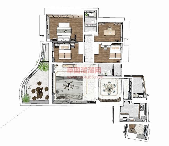 北欧风格室内SU模型