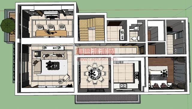 室内空间客厅SU模型