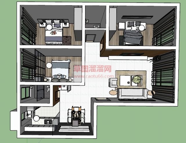 简约家装草图SU模型 1