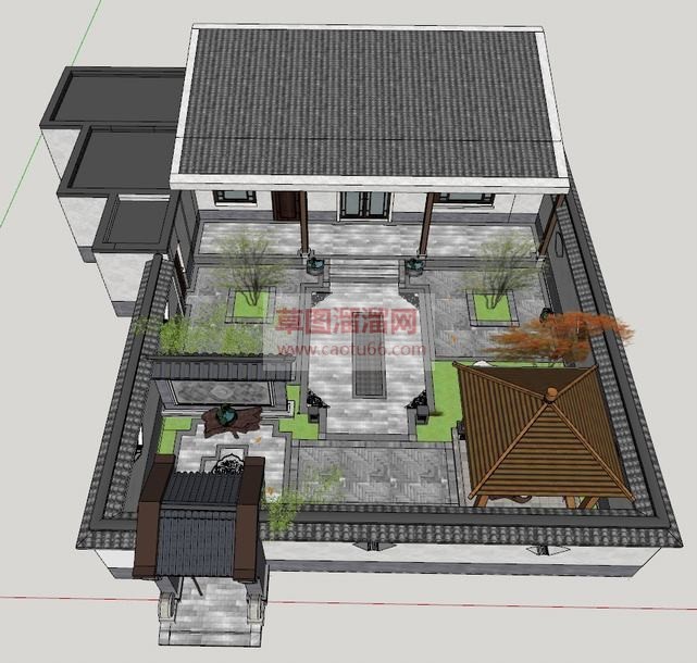 中式四合院免SU模型 2