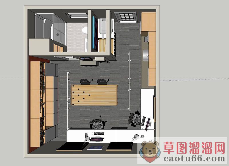 车库改造办公室SU模型