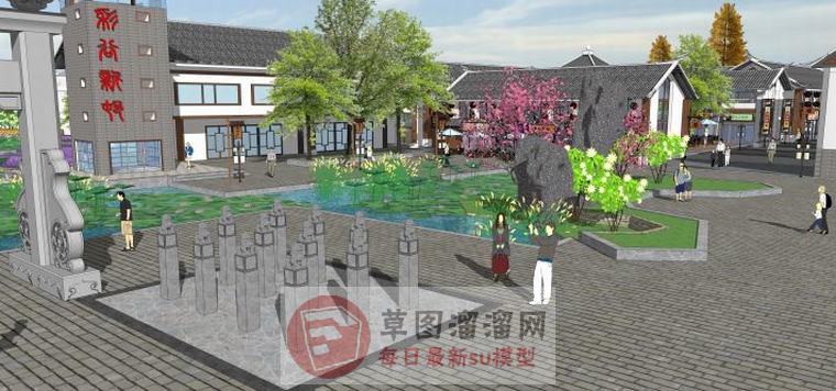 新中式农村建筑SU模型 2