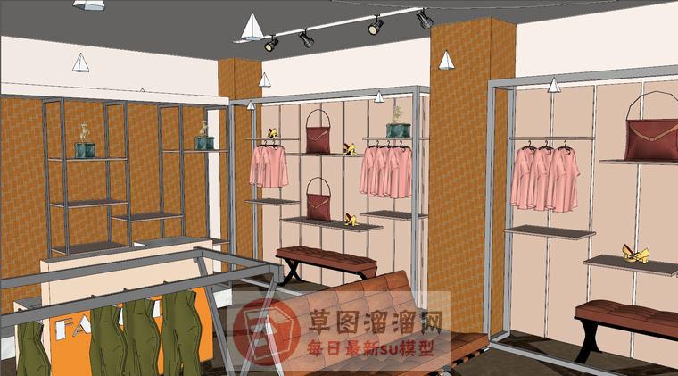 服装店SU模型 3