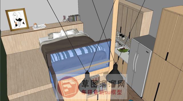 单身公寓住宅SU模型 6