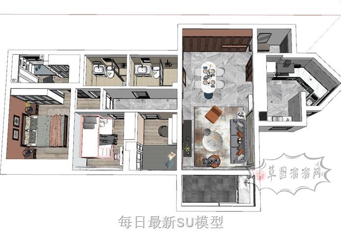 欧式精细不规则SU模型 1