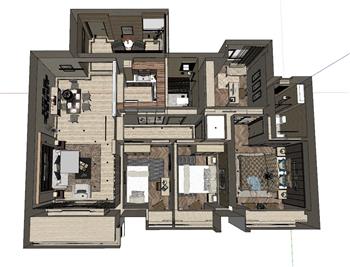 完整家装室内SU模型