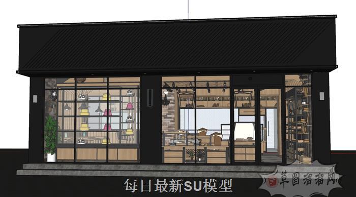 LOFT蛋糕店饮品店SU模型 1