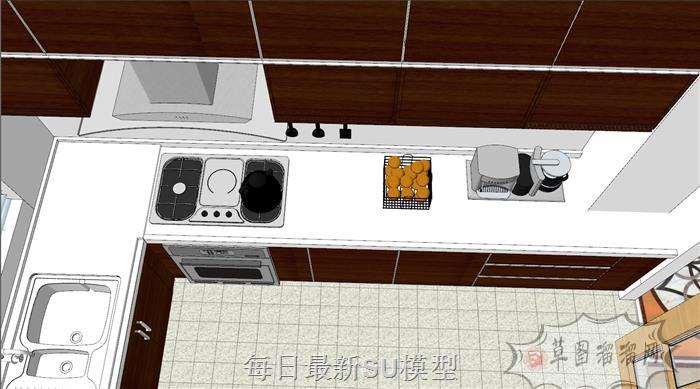 三房家装户型SU模型 4