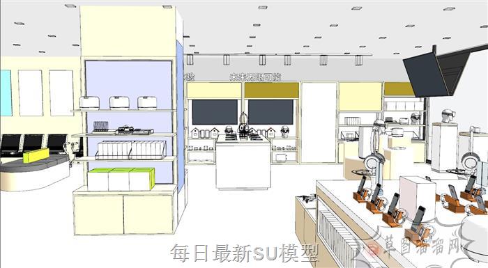 移动营业厅工装SU模型 5