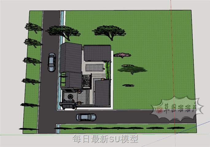 民宿农家乐农庄SU模型 1