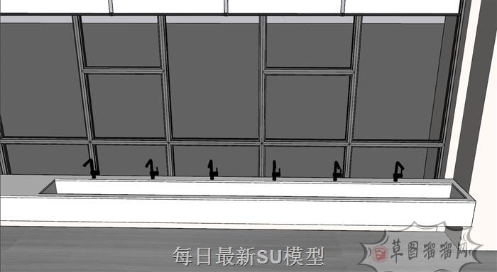 学校食堂餐厅SU模型 5