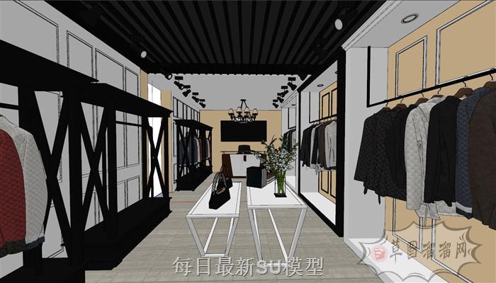 服装店门面SU模型 1