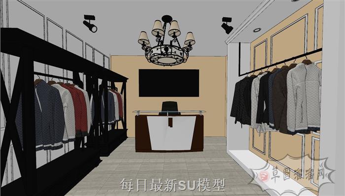 服装店门面SU模型 2