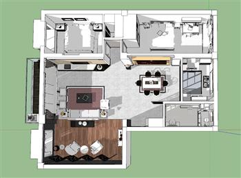 家装住宅户型SU模型