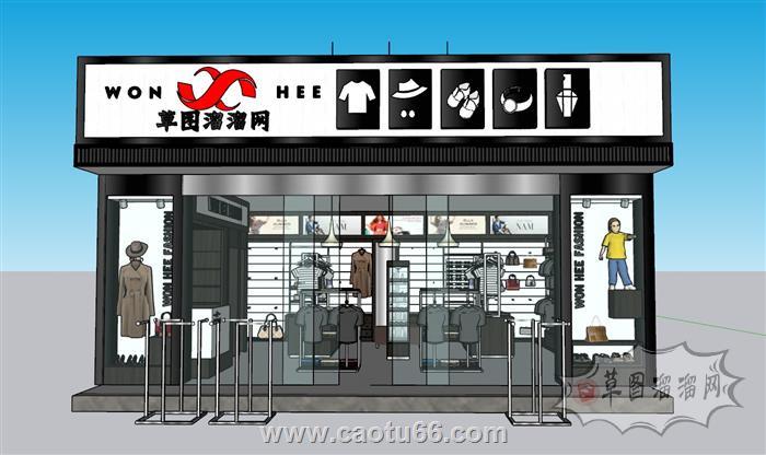 服装店店面工装SU模型