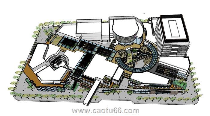 商业街商业综合体SU模型 1