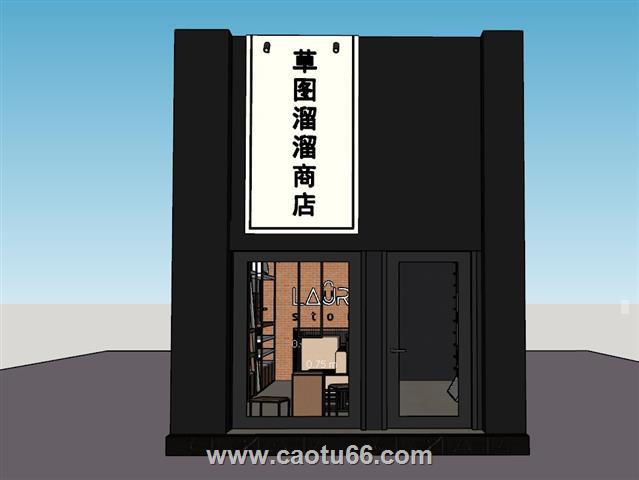 loft工业风女包店SU模型 1