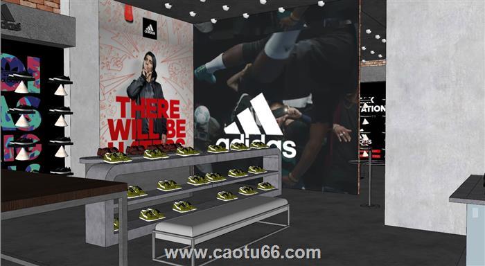 adidas阿迪达斯服装店SU模型 2