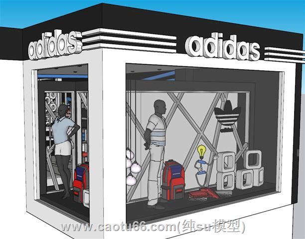 Adidas专卖店服装店SU模型 4