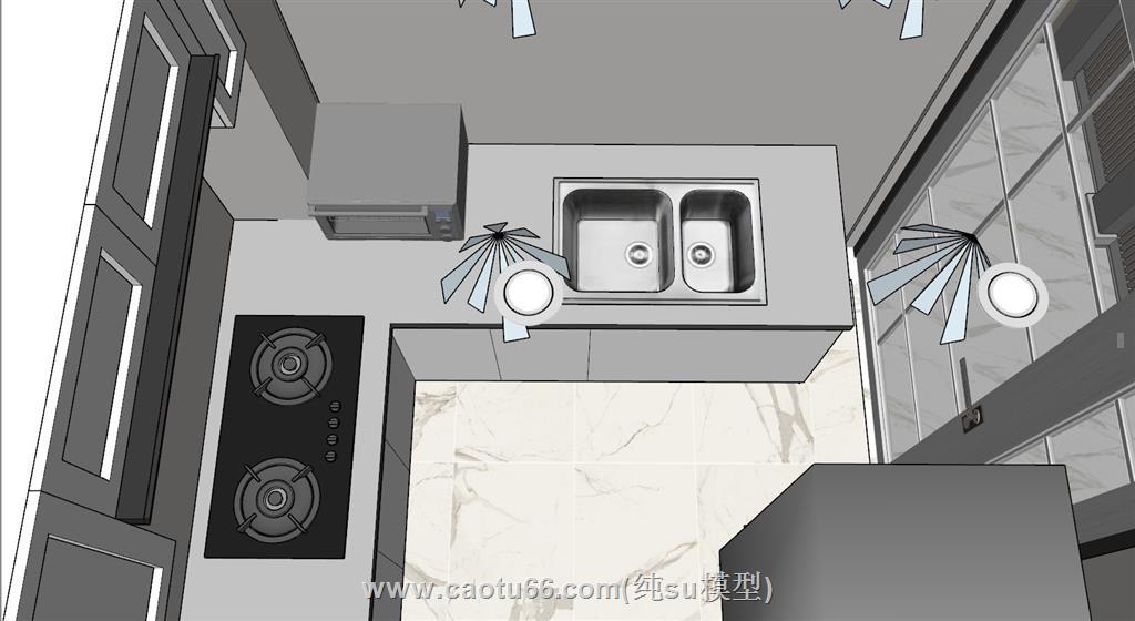 现代风格户型家装SU模型 3