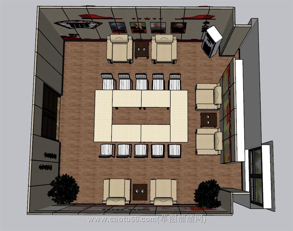 党建会议室SU模型 1