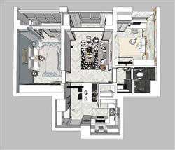 家装户型SU模型 免费sketchup模型下载