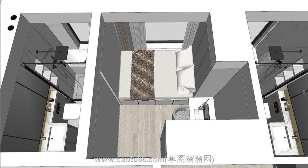 现代户型家装SU模型 5