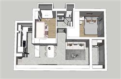 现代风格家装户型SU模型