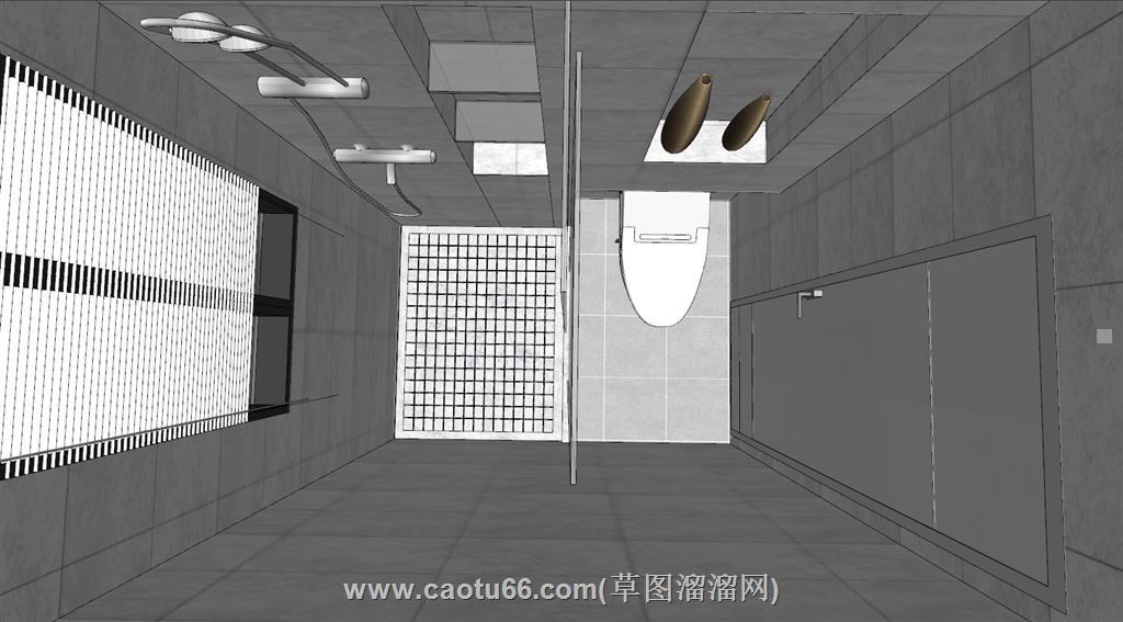 家装户型鸟瞰SU模型 4