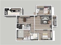 家装户型鸟瞰SU模型