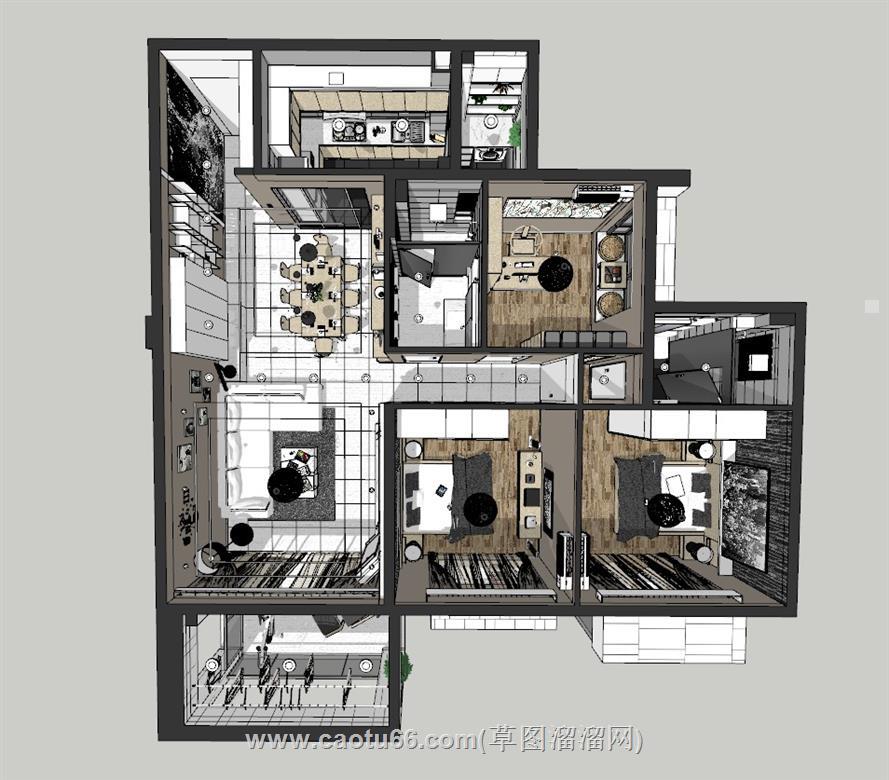 家装样板间SU模型 1