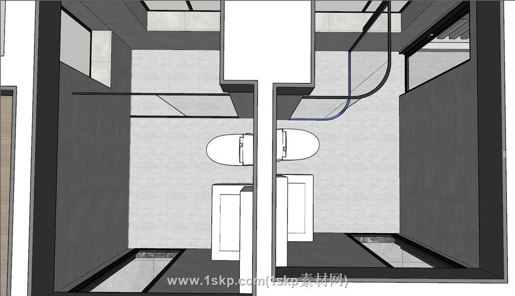 户型家装鸟瞰图SU模型 5