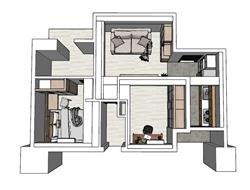 家装公寓SU模型 免费sketchup模型下载