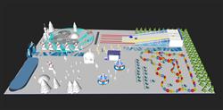 滑雪场滑雪SU模型 免费sketchup模型下载