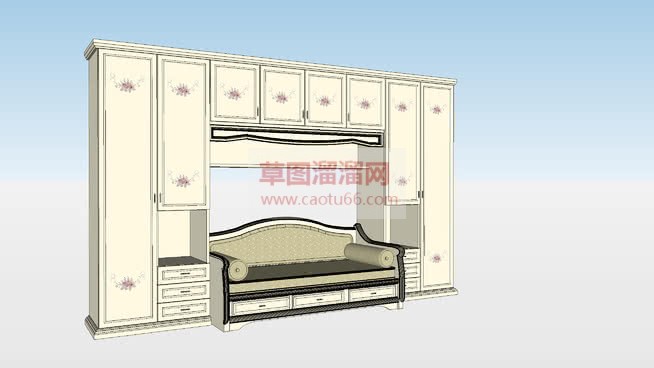 组合柜沙发家SU模型 1