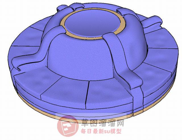 圆形沙发鞋店SU模型 1