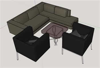 沙发沙发椅洽谈桌SU模型