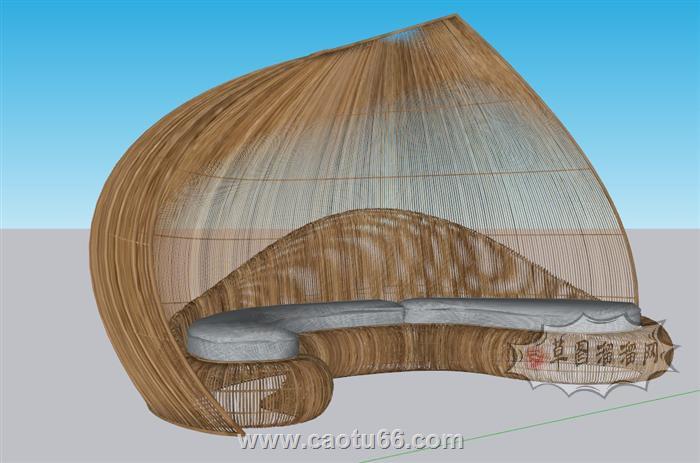 户外沙发沙发SU模型 1