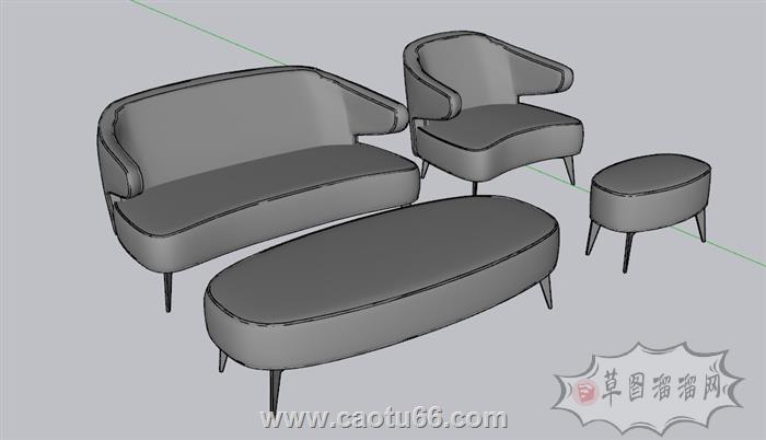 沙发SU模型 1