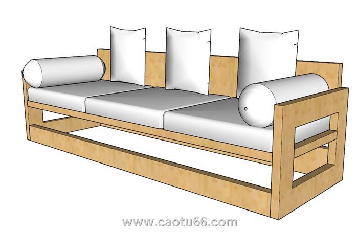 坐垫沙发SU模型 1