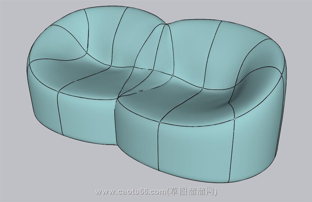 双人座沙发SU模型 1