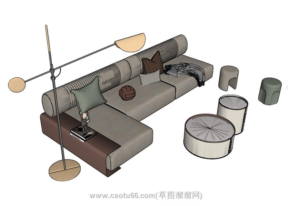 L形沙发SU模型 2