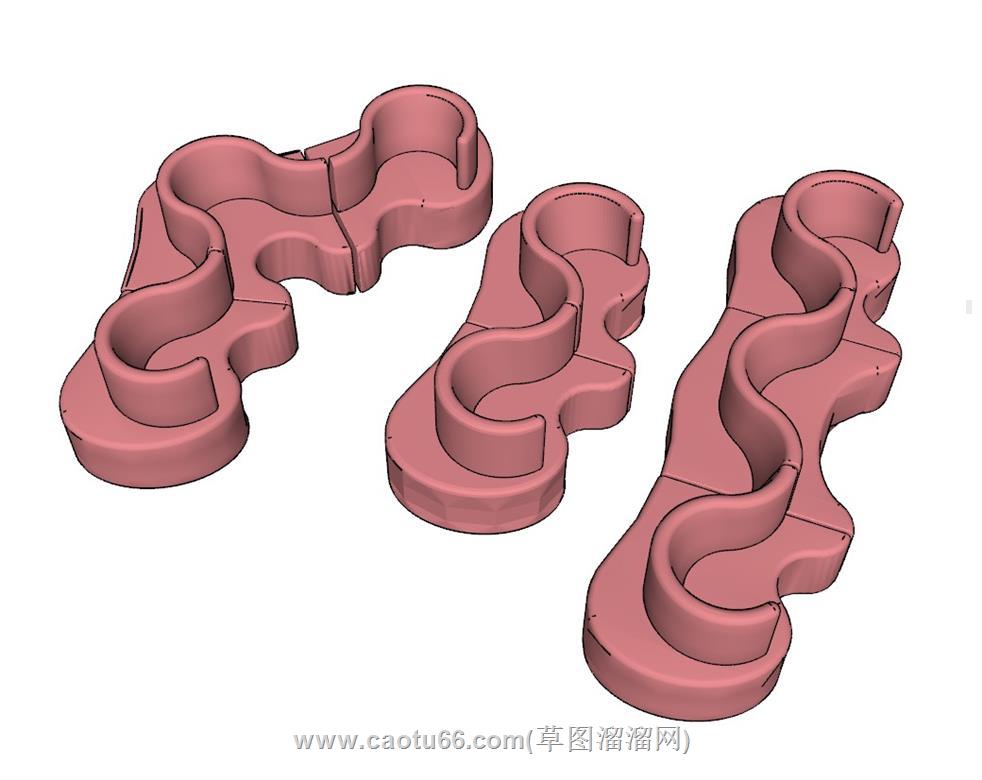 S形沙发SU模型 1