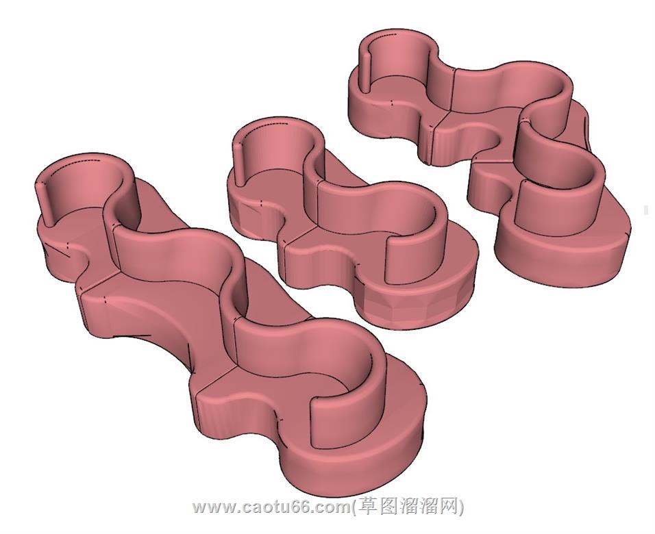 S形沙发SU模型 3