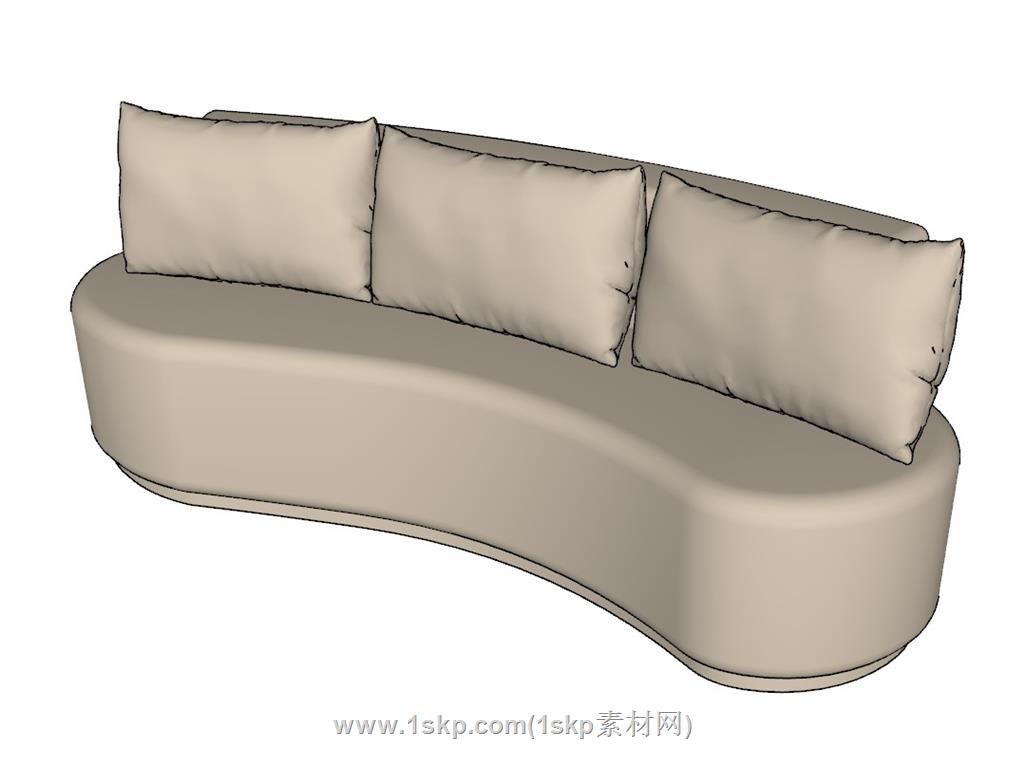 弧形沙发SU模型 1