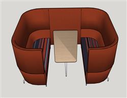 卡座沙发SU模型