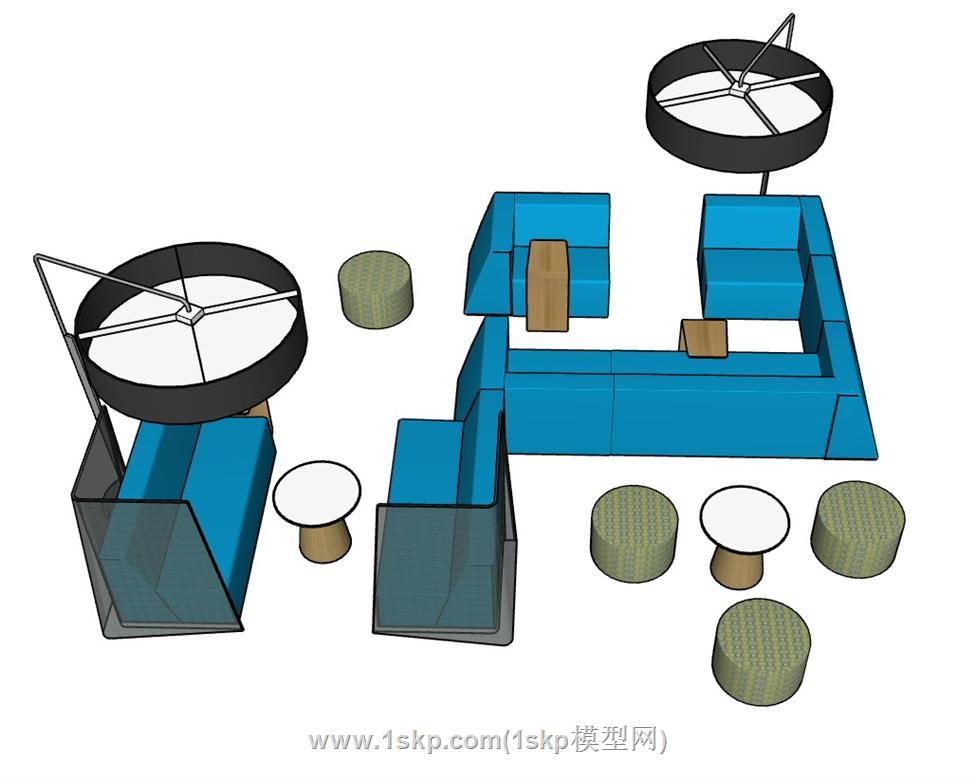 休闲沙发组合SU模型 2